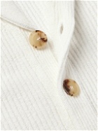 Brunello Cucinelli - Shawl-Collar Ribbed Cotton Cardigan - White