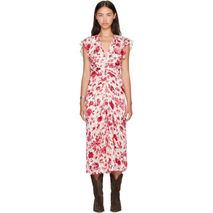 Photo: Isabel Marant Red & Beige Lyndsay Midi Dress
