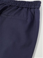 De Bonne Facture - Straight-Leg Virgin Wool-Blend Drawstring Trousers - Blue