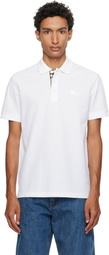 Burberry White Cotton Polo