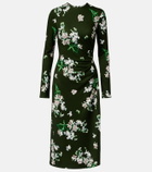 Erdem Draped floral midi dress