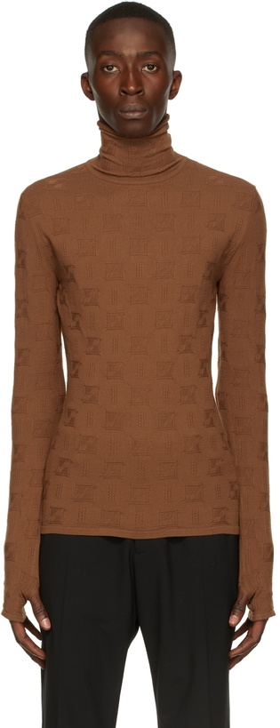 Photo: We11done Brown All Over Logo Turtleneck