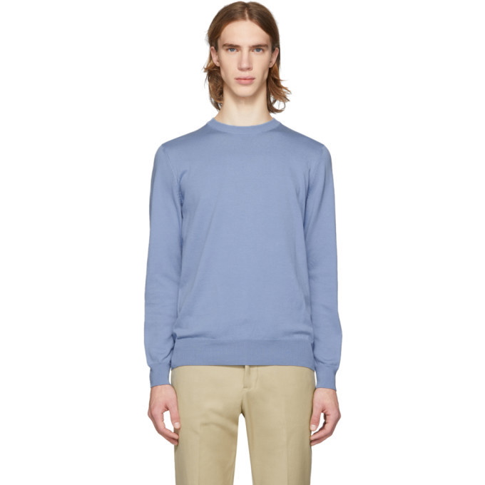 Photo: Boss Blue Cotton Crewneck Sweater