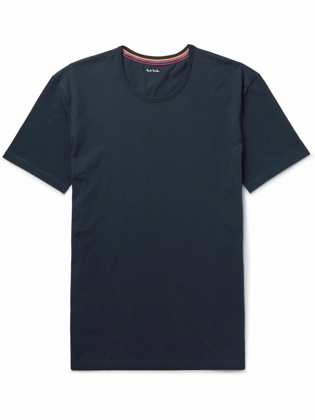 Photo: Paul Smith - Slim-Fit Logo-Appliquéd Cotton-Jersey T-Shirt - Blue