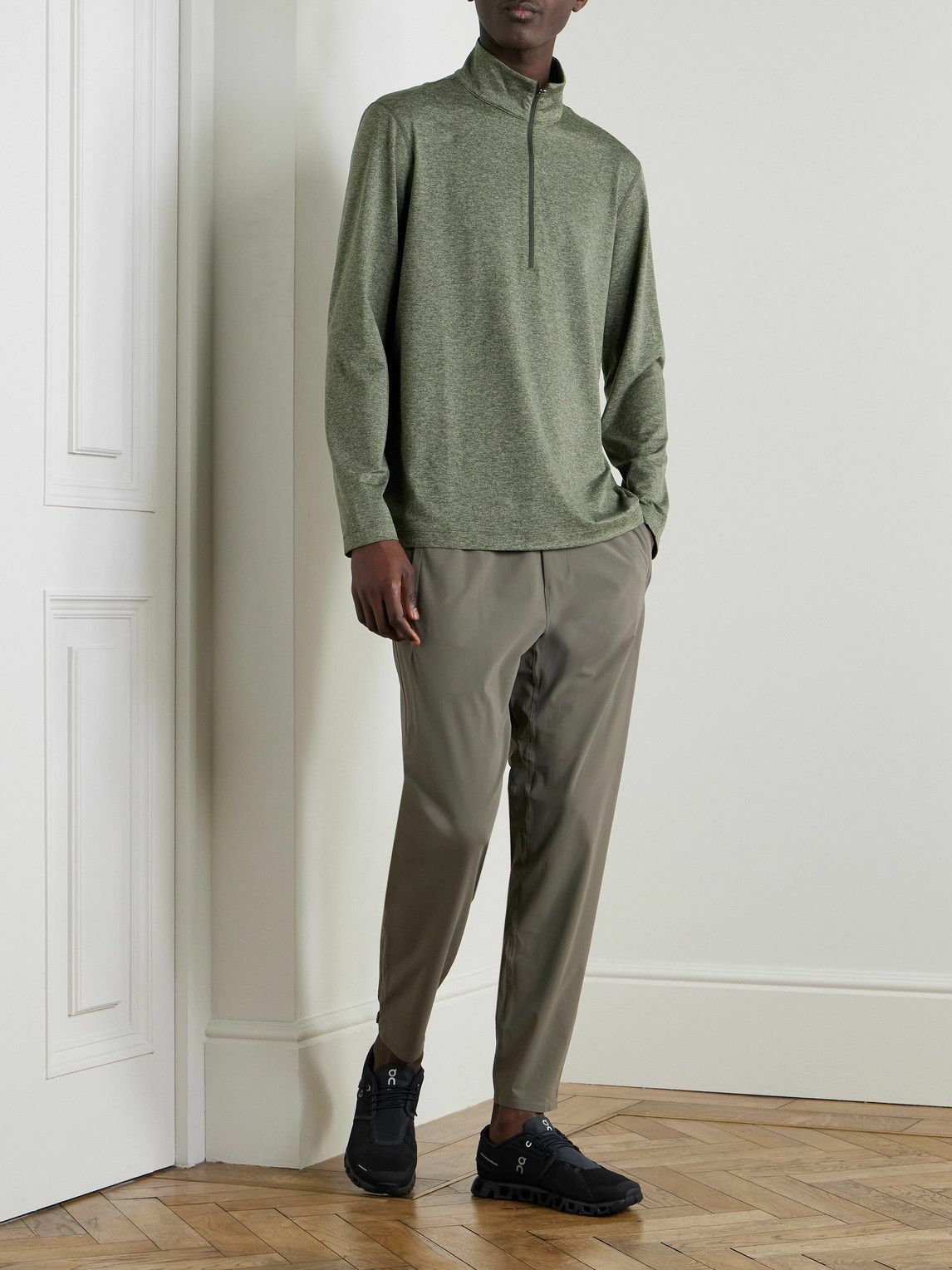 Lululemon - Slim-Fit Stretch Recycled-Jersey Half-Zip Top - Green Lululemon