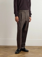 Officine Générale - Hugo Straight-Leg Belted Wool Suit Trousers - Brown