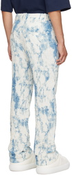 Feng Chen Wang White & Blue Printed Trousers