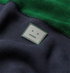 Acne Studios - Oversized Logo-Appliqued Fleece-Back Cotton-Jersey and Terry Sweatshirt - Blue