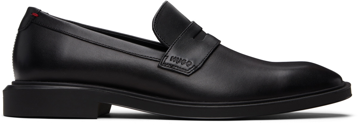 Hugo Black Penny Trim Loafers