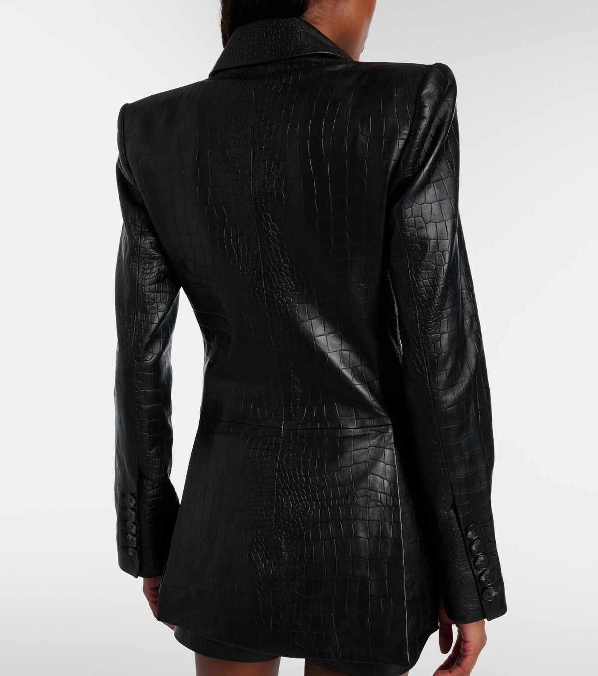 Alex Perry Croc-effect leather blazer