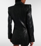 Alex Perry Croc-effect leather blazer