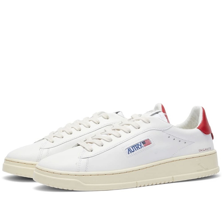 Photo: Autry Men's Dallas Low Sneakers in White/Red