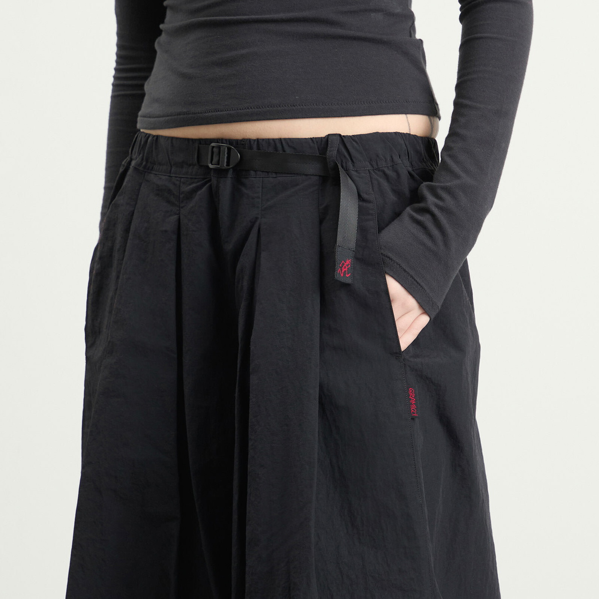 Gramicci Women's Nylon Flare Pant in Black