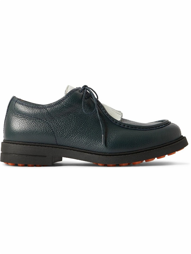 Photo: Mr P. - Golf Fringed Full-Grain Leather Shoes - Blue