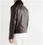 Belstaff - Grizzly Shearling-Trimmed Padded Leather Jacket - Brown