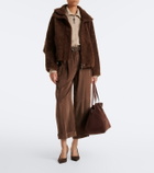 Brunello Cucinelli Pleated velvet straight pants