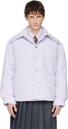 Charles Jeffrey LOVERBOY White & Purple Puffer Overshirt