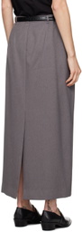 LE17SEPTEMBRE Gray Belted Maxi Skirt