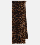 Saint Laurent Leopard-print wool scarf