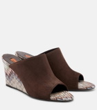 Missoni Mabel Zigzag suede wedge mules