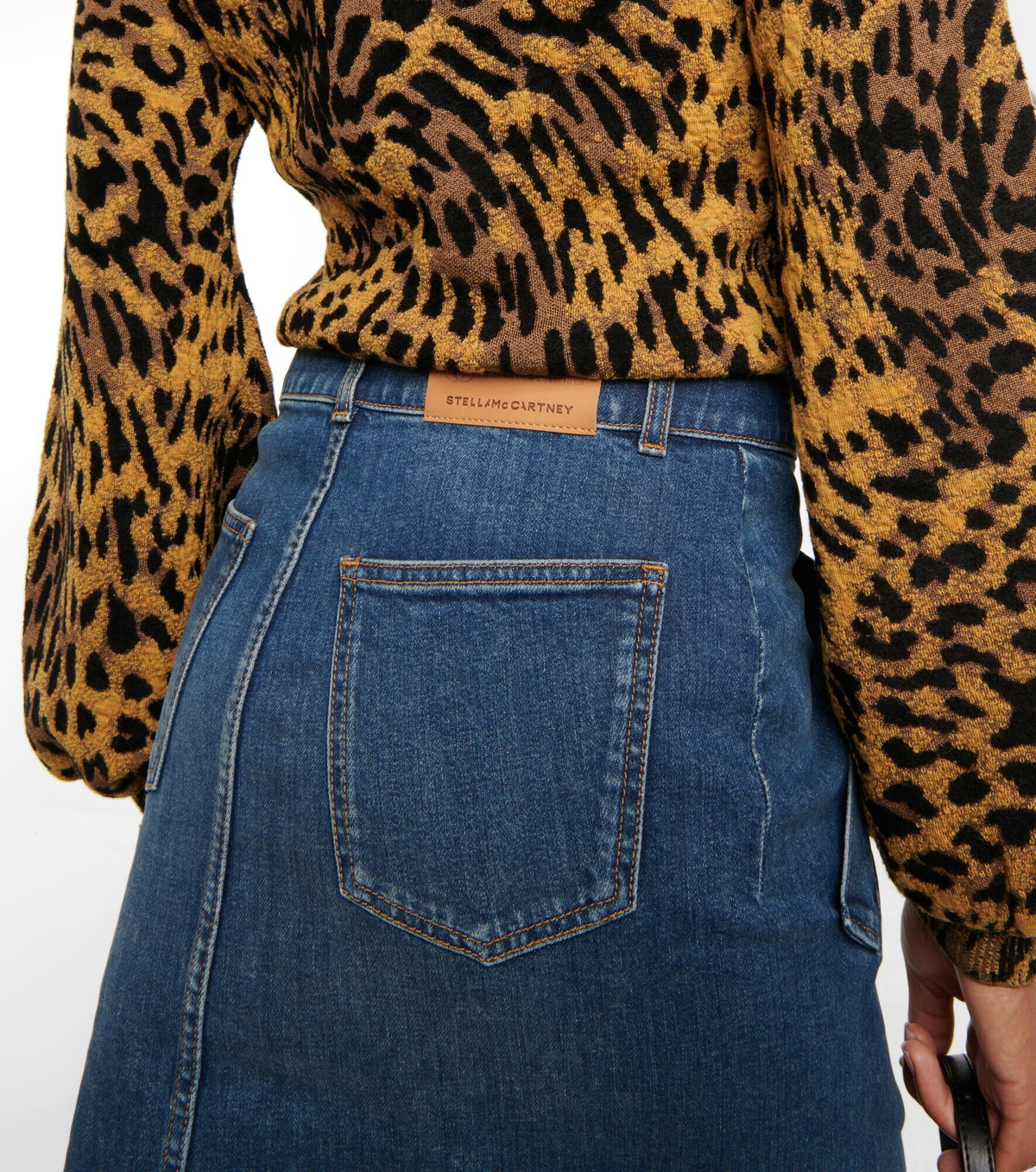 Stella High-Waist Cut-Out Denim Mini Skirt