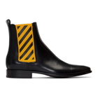 Off-White Black and Yellow Chelsea Boots