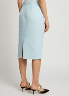 Roland Mouret Tweed Midi Skirt Light Blue