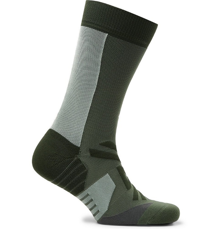 Photo: On - Intarsia Stretch-Jersey Running Socks - Green