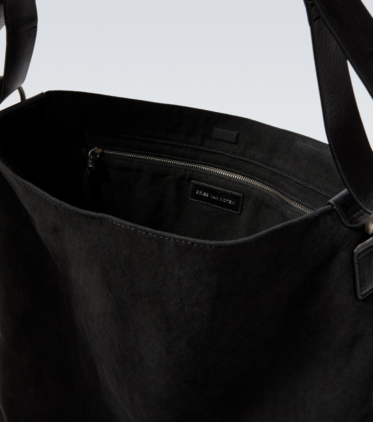 Dries Van Noten Leather-trimmed canvas shoulder bag