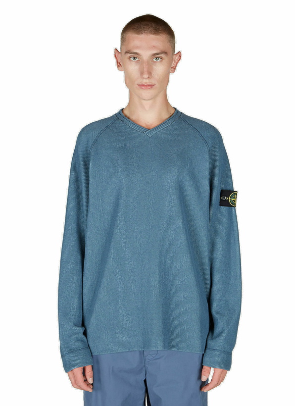 Photo: Stone Island - Compass Patch Sweater in Blue