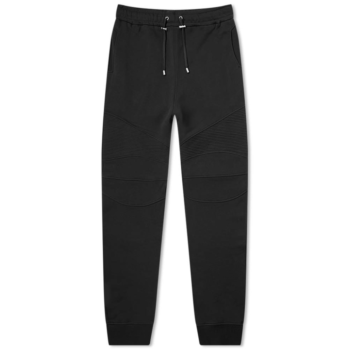 Photo: Balmain Biker Sweat Pant Flocked Pocket Logo