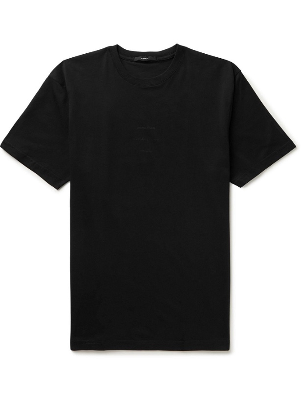 Photo: HAYDENSHAPES - Arsham Stampd Logo-Print Cotton-Jersey T-Shirt - Black