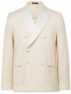 Paul Smith - Slim-Fit Double-Breasted Satin-Trimmed Wool and Mohair-Blend Tuxedo Jacket - Neutrals