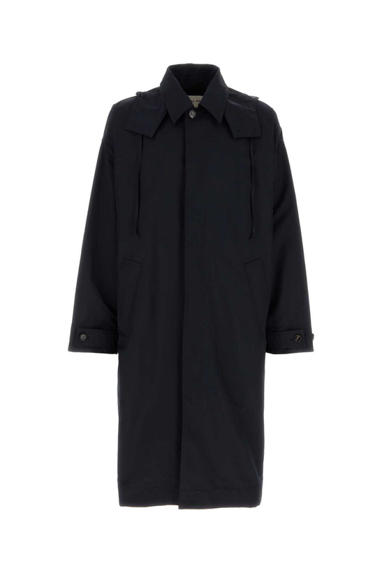 Photo: Bottega Veneta Navy Blue Nylon Blend Trench Coat