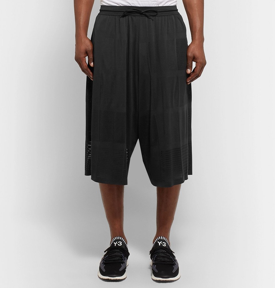 Y-3 PATCHWORK MESH SHORTS Sサイズ Y-3 - Patchwork Mesh-Jacquard Shorts - Men - Black Y-3