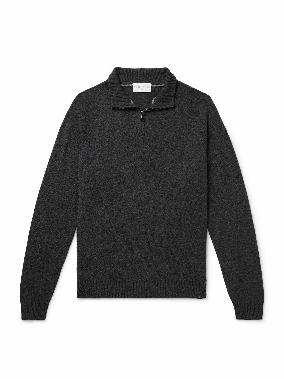 Derek Rose - Finley Cashmere Half-Zip Sweater - Black