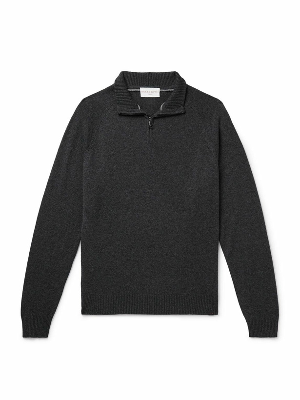Photo: Derek Rose - Finley Cashmere Half-Zip Sweater - Black