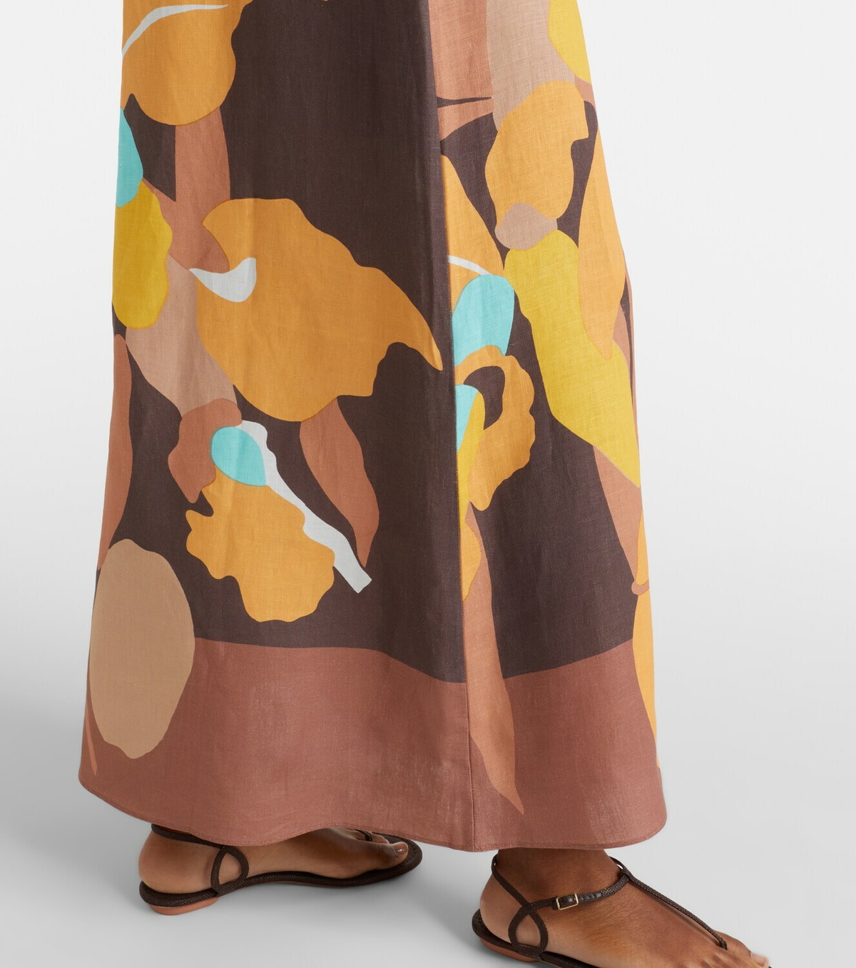 Faithfull Martina floral linen maxi skirt