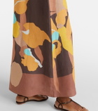 Faithfull Martina floral linen maxi skirt