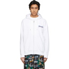 Givenchy White Neon Logo Zip-Up Hoodie