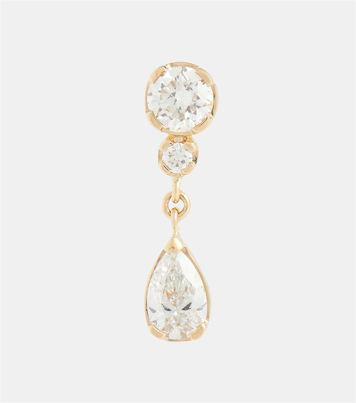 Sophie Bille Brahe - Goutte 18kt gold single earring with diamonds ...