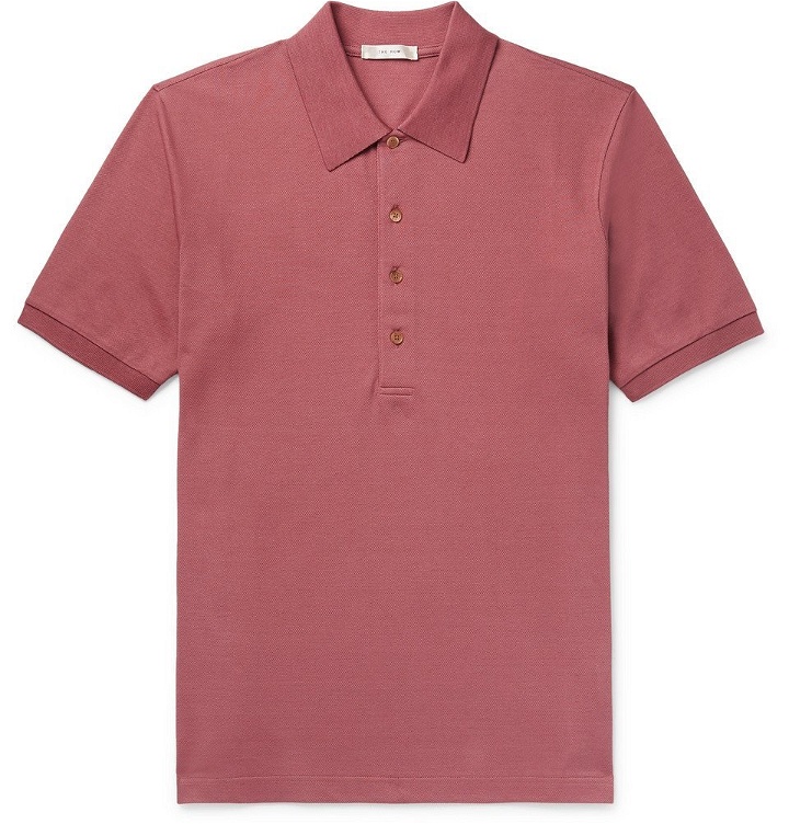 Photo: The Row - Noel Cotton-Piqué Polo Shirt - Pink
