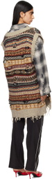 doublet Beige Oversized Fair-Isle Knit Vest