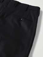 Incotex - Tapered Pleated Super 100s Virgin Wool-Flannel Trousers - Blue