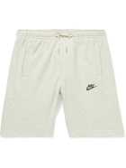 Nike - Sportswear Wide-Leg Cotton-Blend Jersey Drawstring Shorts - Neutrals