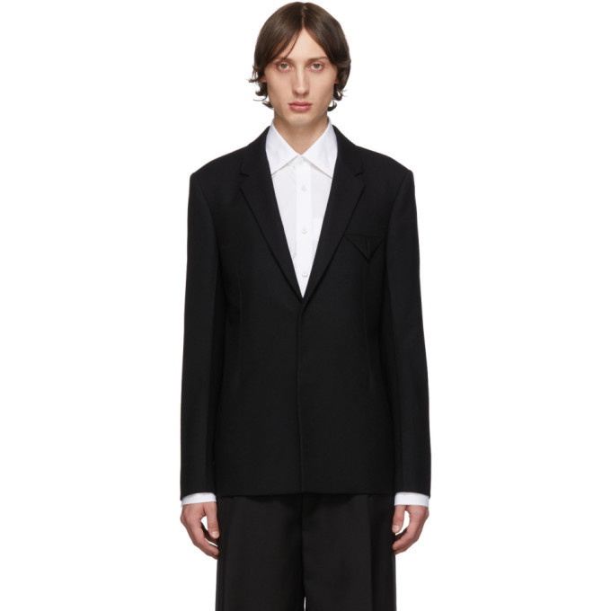 Photo: Bottega Veneta Black Double Wool Blazer