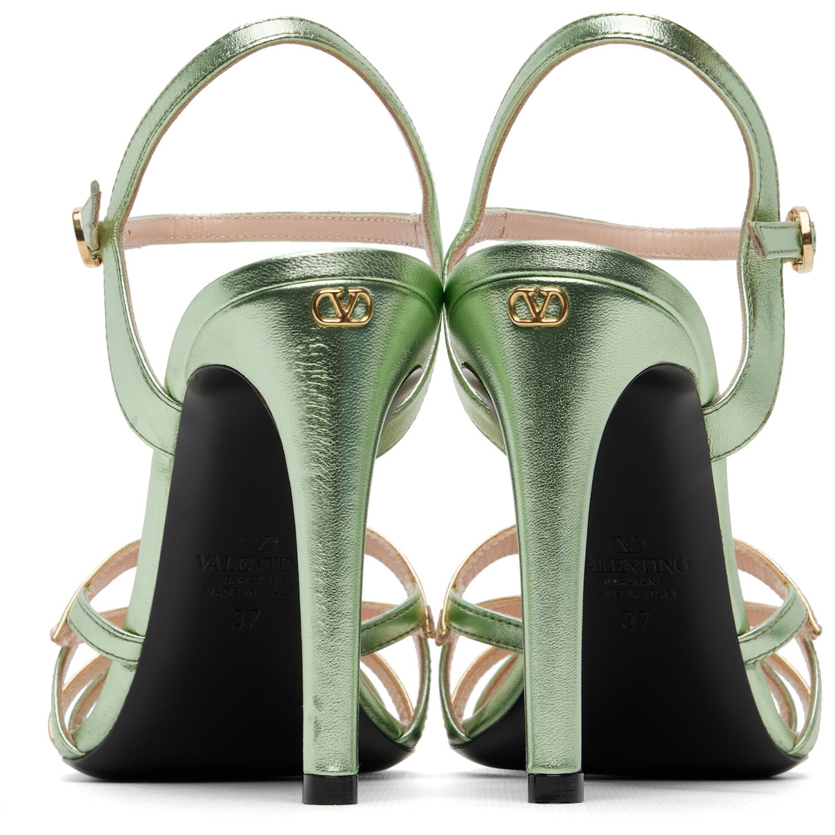 Valentino Garavani Green Bow Heeled Sandals