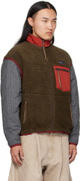 Khoki Brown & Gray Fleece Texture Jacket