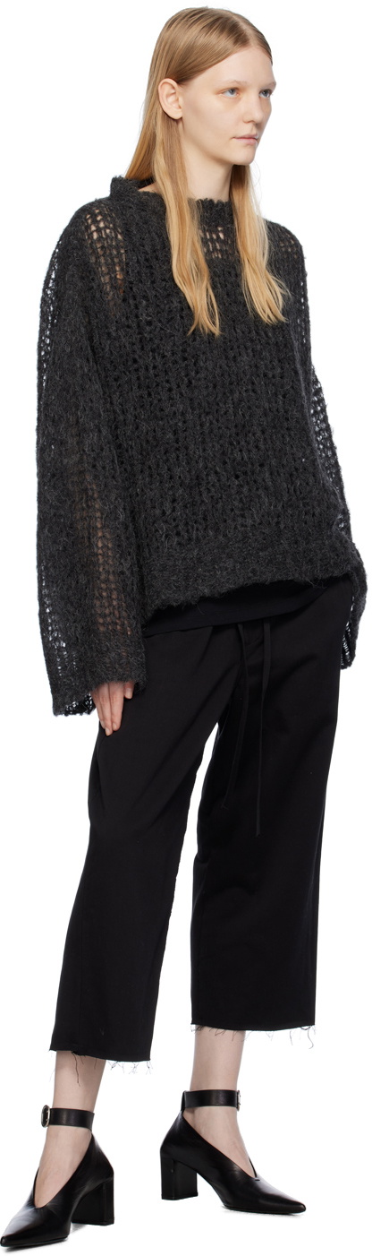 AIREI Black Crewneck Sweater