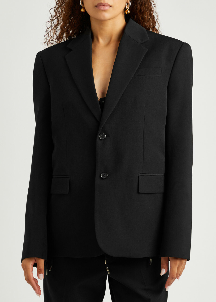 Jean Paul Gaultier Wool Corset Blazer Black